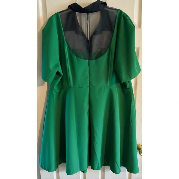 Eloquii A-line green and navy blue collar dress 💚💙 - Picture 4 of 6